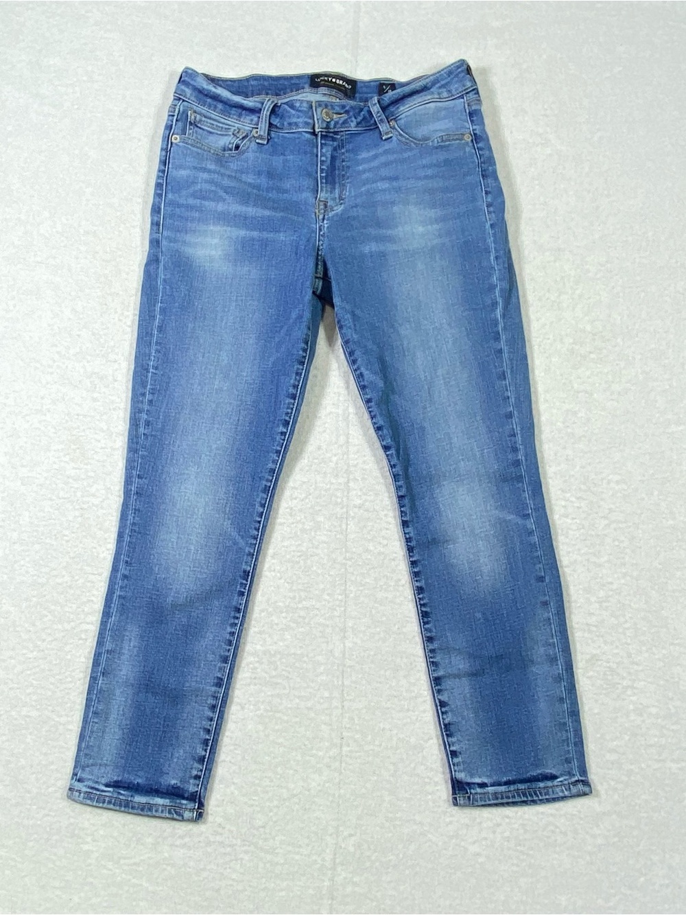 Lucky Brand Lolita Crop Jeans Women's 6/28 Blue Straight Leg Mid Rise Denim